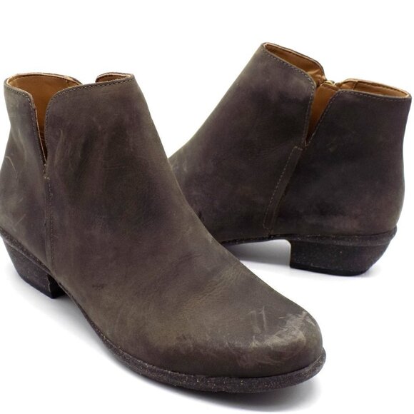 Clark's Unstructured Leather Ankle Boots Distressed Taupe Size 10 M Rustic - Picture 5 of 11